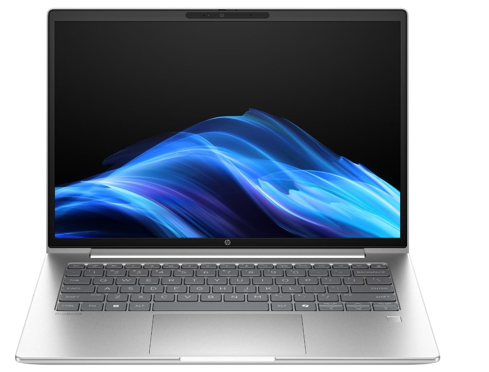 Laptop HP ProBook Maroc série CW5V9EA argent de 14 pouces avec processeur Intel Ultra 5, 8Go de RAM et 512Go SSD.