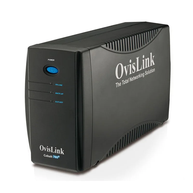 Onduleur OvisLink Cobalt 500VA noir compact avec protection contre les surtensions et batterie de secours pour PC et routeur