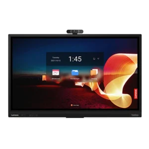 Écran interactif Lenovo ThinkVision T65 65 pouces 4K UHD avec caméra intégrée et microphones pour visioconférence
