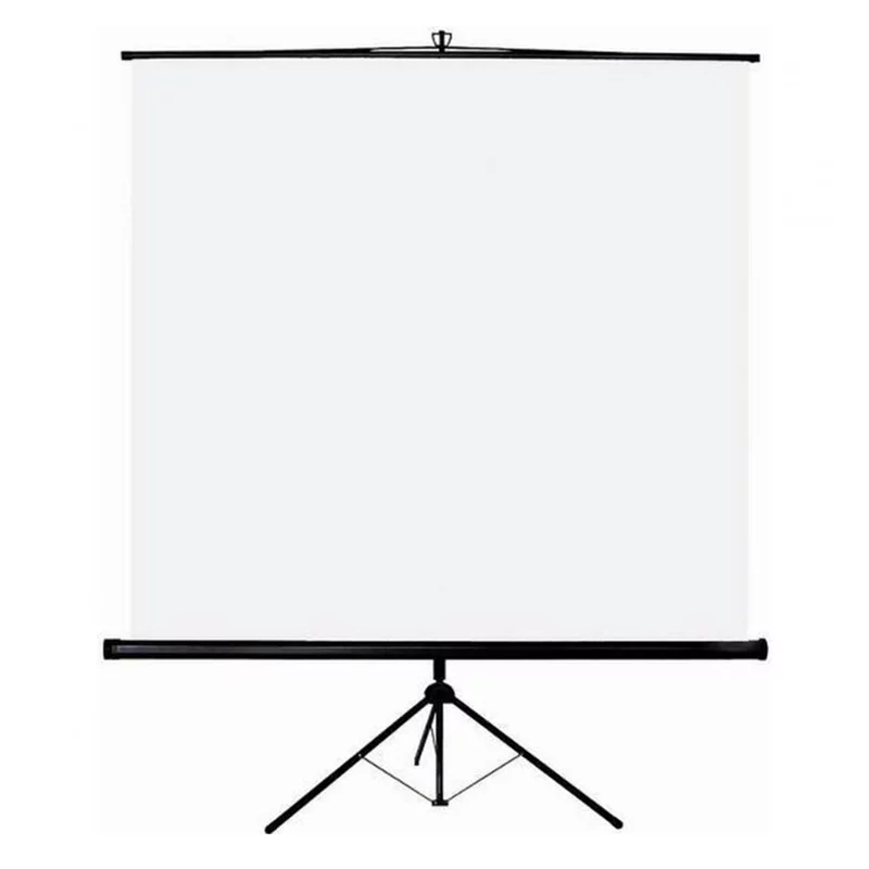 Écran Trépied OMEGA SCREEN 150x150 cm blanc mat avec structure métallique noire ajustable et surface de projection 0.38mm haute qualité