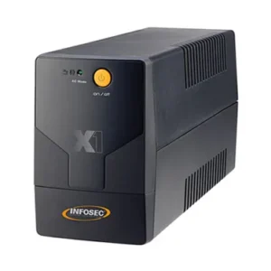 Onduleur Infosec 700VA X1 EX noir avec voyants LED et prises de secours pour protection de matériel informatique et box internet