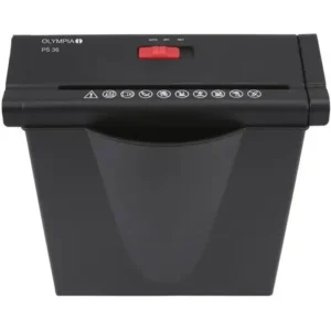Destructeur de documents compact Olympia PS36 noir avec bras extensible adaptable pour corbeilles rondes et carrées