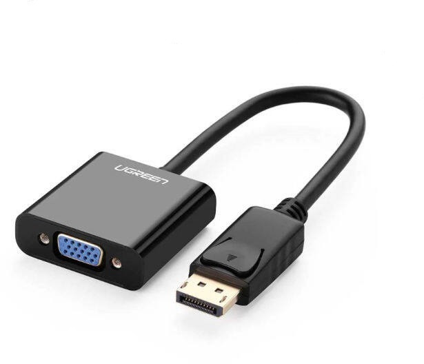 Adaptateur DP VGA Ugreen noir DisplayPort mâle vers VGA femelle résolution 1080P 60Hz pour connexion écran externe référence 20415.