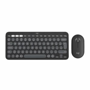 Ensemble clavier et souris sans fil Logitech Pebble 2 Combo coloris Tonal Graphite avec connexion Bluetooth et design ultra-mince référence 920-012210.