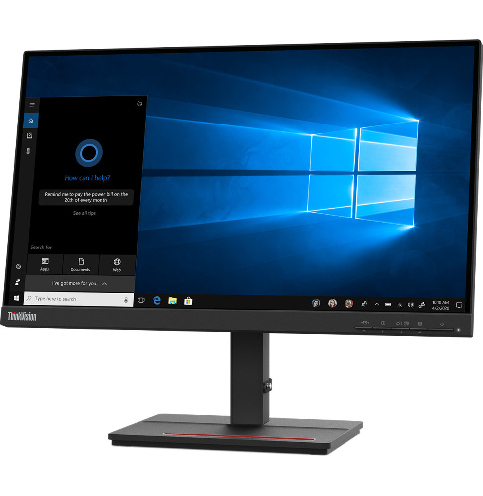 Moniteur Lenovo ThinkVision S22e-20 écran 21.5 pouces Full HD dalle VA bordures fines noir professionnel