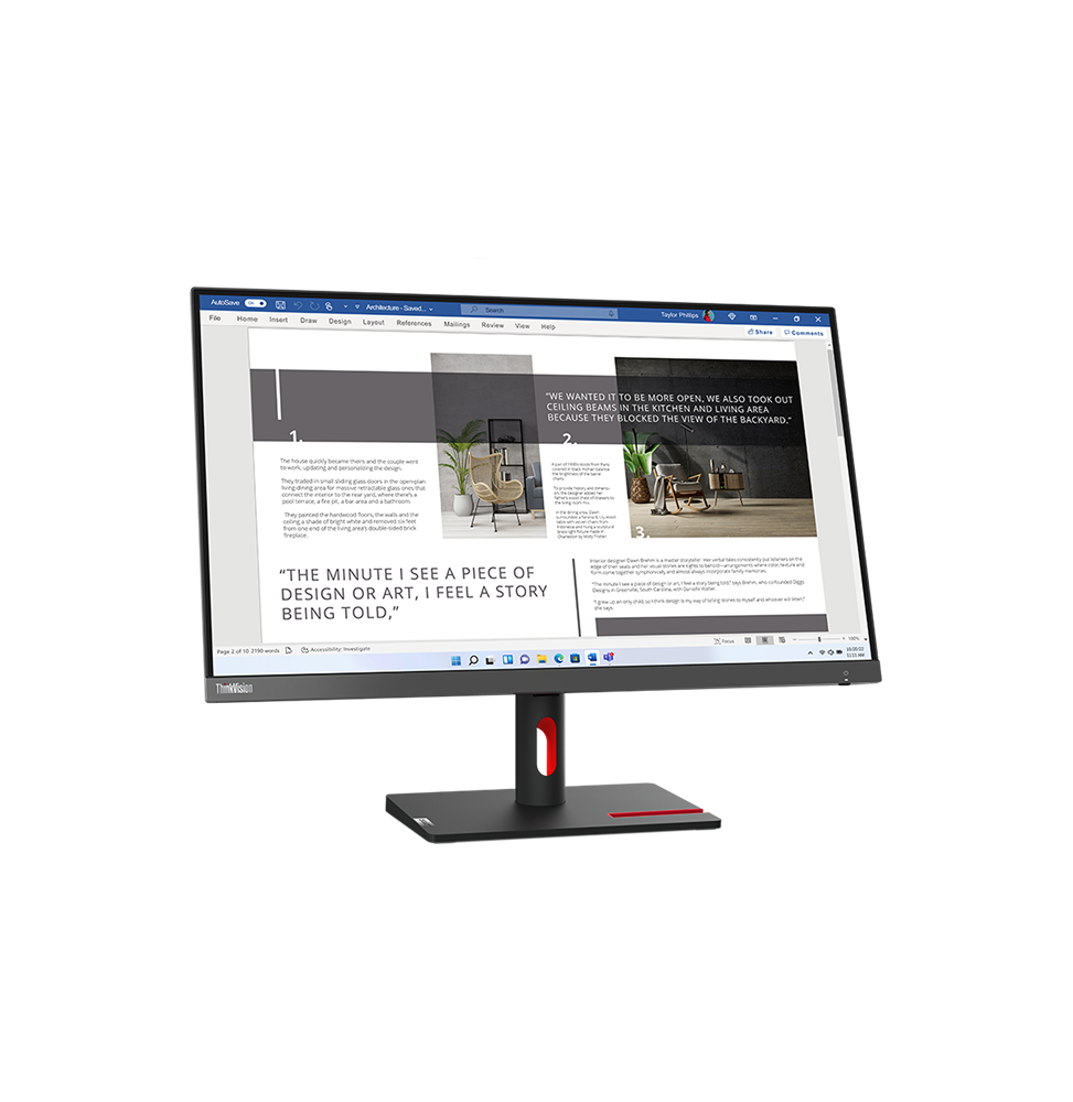 Écran Lenovo S27i-30 moniteur 27 pouces Full HD dalle IPS bordures ultra-fines noir professionnel avec port HDMI
