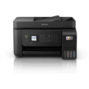 Imprimante Epson EcoTank Maroc série C11CJ65405 multifonction 4-en-1 avec Wi-Fi, Ethernet, chargeur automatique de documents et réservoirs rechargeables.