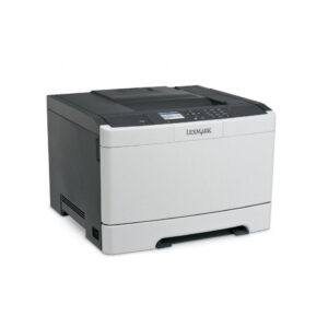 Imprimante Lexmark CS417dn laser couleur professionnelle grise avec écran LCD couleur, bac papier frontal et technologie d'impression recto-verso