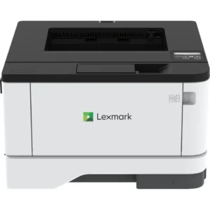 Imprimante Lexmark MS331dn laser monochrome grise compacte avec écran LCD, bac papier frontal et technologie d'impression recto-verso automatique