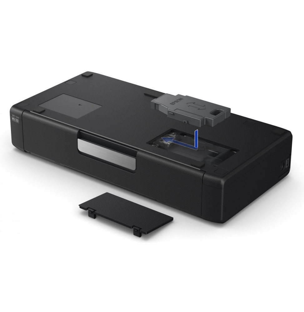 Imprimante jet d'encre mobile ultra-compacte Epson WorkForce WF-100W noire avec batterie intégrée et écran LCD