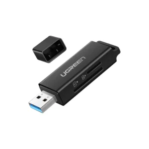 Lecteur carte Ugreen USB 3.0 noir pour cartes SD et Micro SD avec capuchon de protection référence 40752.