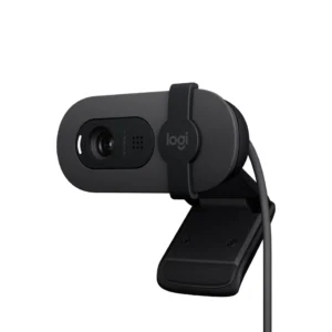 Caméra Brio 100 de Logitech en coloris Graphite avec résolution Full HD 1080p, protection de la vie privée intégrée et microphone haute clarté référence 960-001585.
