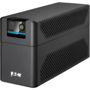 Onduleur Eaton 5E 700F noir avec prises FR/Schuko, technologie Line-interactive et régulateur de tension automatique pour protection domestique