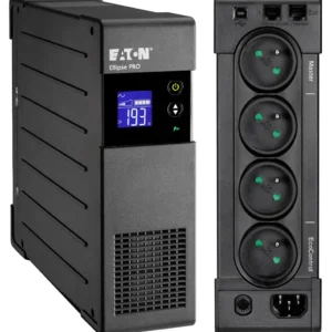 Onduleur Eaton Ellipse PRO 850 FR noir avec écran LCD de contrôle, 4 prises françaises et technologie de régulation automatique de tension AVR
