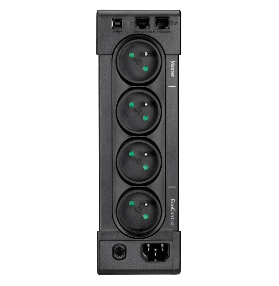 Onduleur Eaton Ellipse PRO 850 FR noir avec écran LCD de contrôle, 4 prises françaises et technologie de régulation automatique de tension AVR