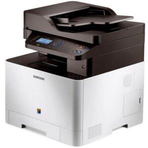Imprimante multifonction laser couleur Samsung CLX-4195N XSG blanc et gris pour bureau entreprise