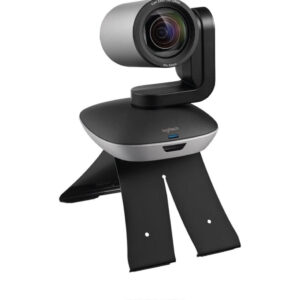 Support caméra Logitech noir pour fixation murale ou sur moniteur avec mécanisme d'inclinaison et de rotation sécurisé référence 993-001140.