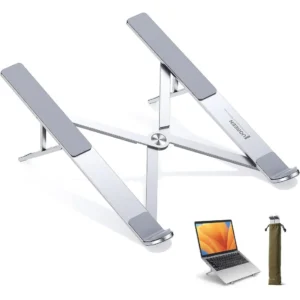 Support PC Ugreen Maroc pliable en aluminium gris pour ordinateur portable de 11 à 17 pouces avec réglage de hauteur et patins antidérapants référence 40289.