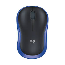 Souris optique sans fil Logitech M185 bleue et noire avec capteur 1000 DPI et récepteur USB 2.4GHz référence 910-002236.