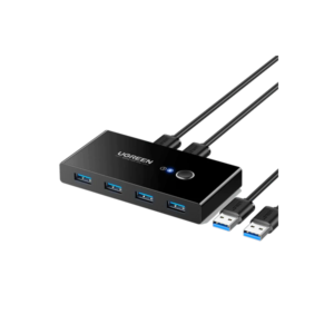 Switch USB Ugreen Maroc commutateur USB 3.0 permettant de partager 4 périphériques entre 2 ordinateurs avec bouton de sélection référence 30768.