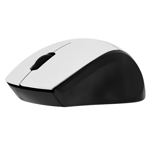 Souris Sans Fil Maroc série MM240W de marque T'nB modèle MINY blanche ultra-compacte avec capteur optique 1000 DPI et récepteur nano USB.