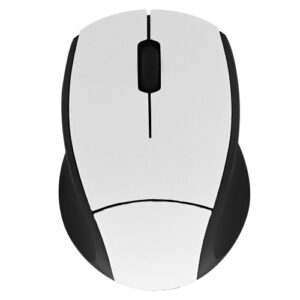 Souris Sans Fil Maroc série MM240W de marque T'nB modèle MINY blanche ultra-compacte avec capteur optique 1000 DPI et récepteur nano USB.