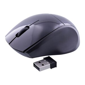 Souris Sans Fil Maroc série MM240B de marque T'nB modèle MINY noire ultra-compacte avec capteur optique 1000 DPI et récepteur nano USB.