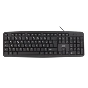 Clavier Filaire Bureautique Maroc série KBSUBK de marque T'nB modèle BRIDGE noir avec frappe silencieuse, pavé numérique et connexion USB.