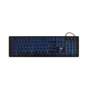 Clavier Rétroéclairé Maroc série KBLIGHT1 de marque T'nB modèle E-LUMINOUS avec éclairage LED multicolore, connexion USB filaire et touches silencieuses.