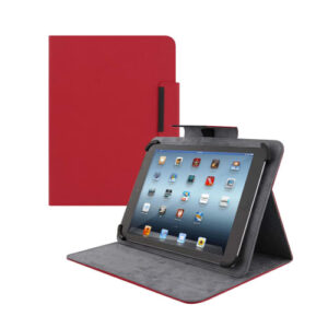 Housse Tablette 10 pouces Maroc série TABREGRD10 de marque T'nB modèle Regular rouge avec système de fixation universel et fonction support.