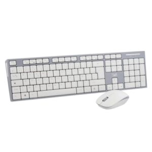 Combo Clavier Souris Maroc série KBSCGR de marque T'nB modèle CLASSY gris sans fil avec récepteur USB nano, design ultra-plat et souris optique.