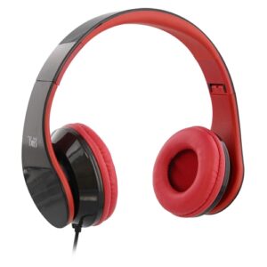 Casque Audio Filaire Maroc série CSSTREAMRD de marque T'nB modèle STREAM rouge avec arceau ajustable, design dynamique et connectique Jack 3.5mm.