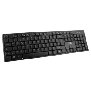 Clavier Sans Fil Maroc série KBWBK de marque T'nB modèle CLASSY noir AZERTY avec technologie 2,4 GHz, design ultra-plat et récepteur USB nano.