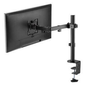 Support Écran Maroc série MHFIX de marque T'nB modèle universel ajustable en hauteur avec base stable, gestion de câbles et inclinaison réglable pour moniteur PC.