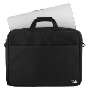 Bagagerie Maroc série NBMARS14 de marque T'nB gamme MARSEILLE, sacoche pour ordinateur portable 13-14 pouces, design élégant gris chiné avec bandoulière amovible et poche frontale zippée.