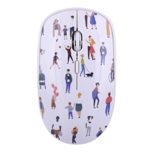 Souris Sans Fil Maroc série MWXLIFE2 de marque T'nB modèle SMALL LIFE EXCLUSIV avec motifs colorés "Life", capteur optique 1000 DPI et récepteur nano USB.