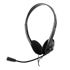 Casque Micro USB Maroc série WCSMFIRST de marque T'nB noir avec microphone rotatif et télécommande de contrôle pour visioconférence.