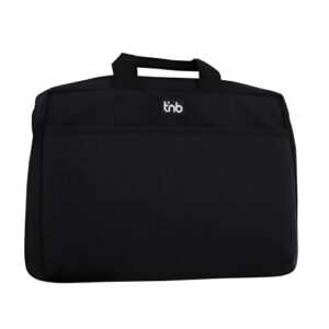 Informatique Maroc série NBSELECT15 de marque T'nB gamme SELECT, sacoche pour ordinateur portable 15,6 pouces, structure renforcée noire avec bandoulière réglable et grand compartiment de rangement.