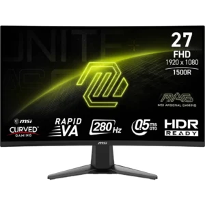 MSI Maroc avec le moniteur gaming incurvé MAG 276CXF (SKU: 9S6-3CE01M-014) de 27 pouces, dalle incurvée haute performance, immersion totale et fluidité extrême.
