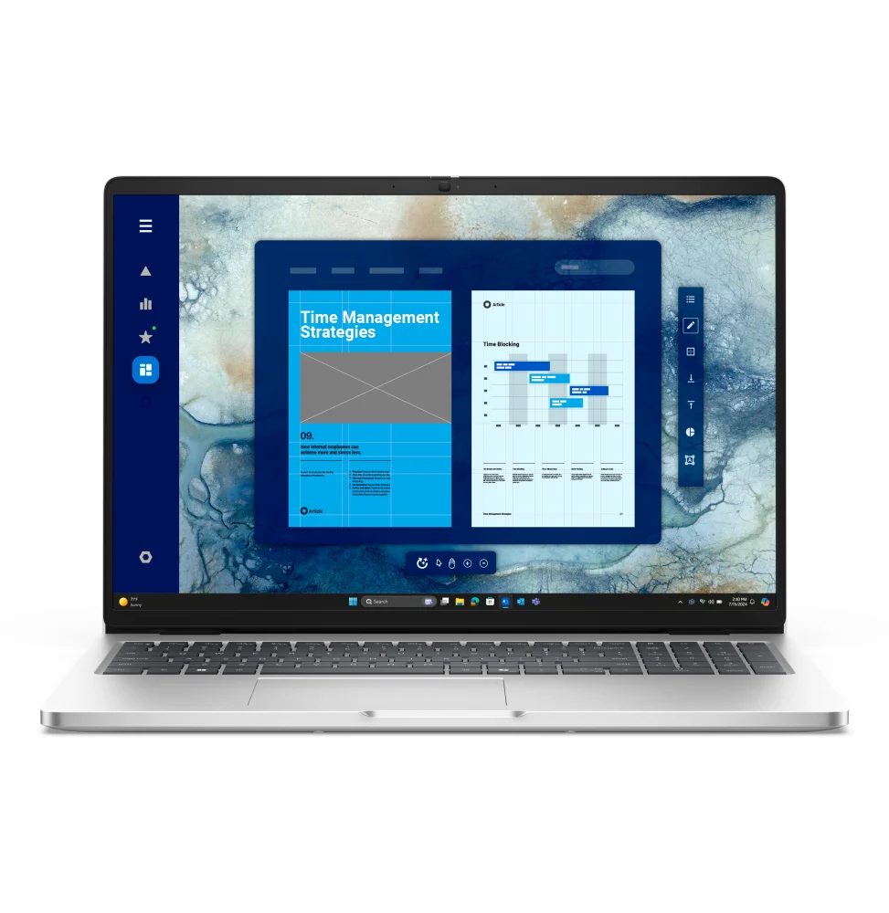 Vente Dell Maroc avec le laptop professionnel 921541-PC16250/MA, écran 14 pouces, processeur Core Ultra 7-255U, 16 Go de RAM et SSD 512 Go sous Ubuntu.