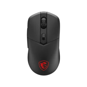 Boutique MSI Maroc présentant la souris sans fil MSI VERSA 300 W (S12-4301260-CLA), finition noire professionnelle, technologie sans fil 2.4GHz et capteur optique précis.