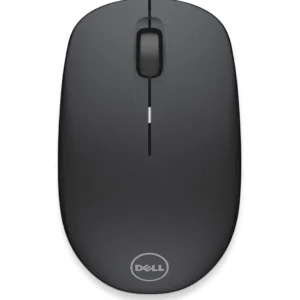 Périphérique Dell Maroc modèle souris sans fil WM126 noire avec capteur optique, nano-récepteur USB et design ergonomique pour une utilisation bureautique quotidienne.