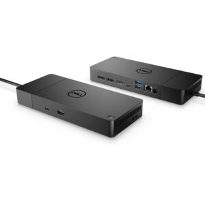 Station d'accueil Dell Maroc modèle WD19S 180W avec connectivité USB-C haute performance, ports multiples pour écrans 4K et garantie constructeur de 36 mois.