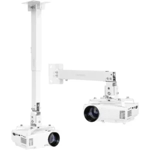 Support plafond universel Omega pour vidéoprojecteur. Fixation en acier la moins chère pour salles de réunion et home cinéma au Maroc chez Devink.