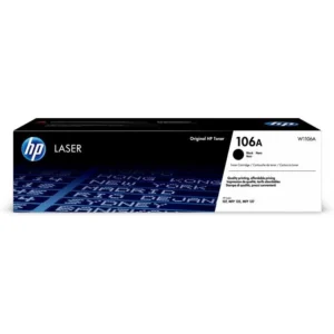 Cartouche de toner noir HP 106A (W1106A) originale pour imprimante HP Laser série 107 et MFP 135 au Maroc. Toner Laser au prix le moins cher chez Devink.