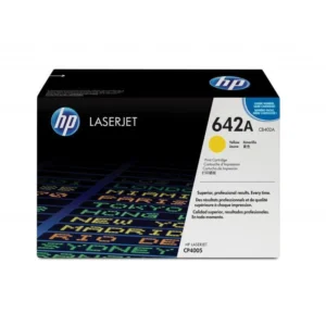 Cartouche de toner HP 642A Jaune (CB402A) originale avec technologie ColorSphere pour HP LaserJet CP4005 au meilleur prix au Maroc.