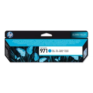 Cartouche d'encre HP 971 Cyan (CN622AE) originale pour imprimante HP OfficeJet Pro au Maroc. Consommable HP cyan de haute précision au prix le moins cher chez Devink.