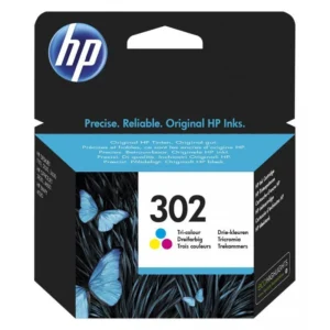 Cartouche d'encre HP 302 Couleur (F6U65AE) originale pour imprimantes HP DeskJet, OfficeJet et ENVY au Maroc. Le consommable trois couleurs le moins cher chez Devink.