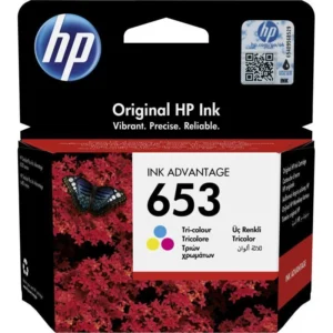 Cartouche d'encre HP 653 Couleur (3YM74AE) originale pour imprimantes HP Advantage au Maroc. Le consommable couleur le moins cher chez Devink.