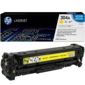 Cartouche de toner HP 304A Jaune (CC532A) originale avec technologie ColorSphere pour imprimante HP Color LaserJet CP2025 et CM2320 au meilleur prix au Maroc.